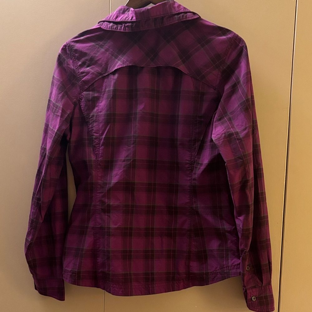 Columbia Purple Plaid Women’s Omni-Shade Shirt Large - Picture 7 of 7